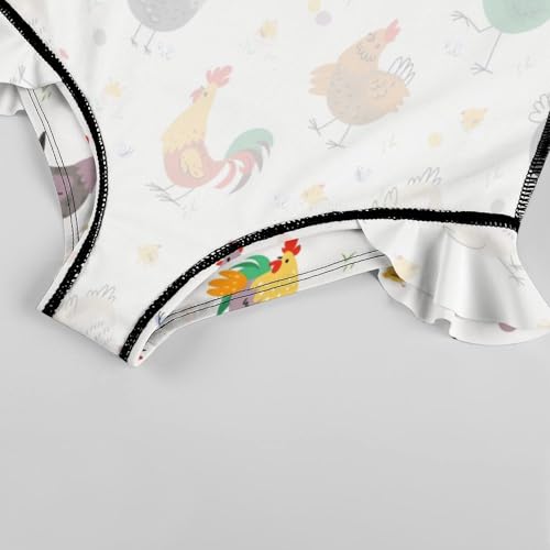 Image of Girls One Piece Swimsuit Lovely Cute Animals Ruffles Swimwear Bathing Suits 3-12 Years