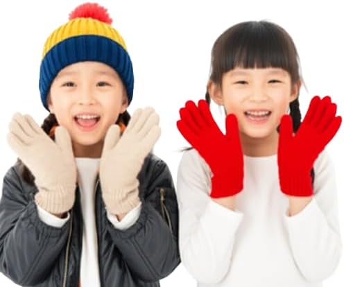 Kit 2 Par de luvas de frio lã Infantil Inverno Coloridas