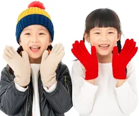 Kit 2 Par de luvas de frio lã Infantil Inverno Coloridas