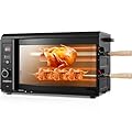 Amjdcoe Smoke-Free Grill Roaster, Portable Electric Grill Roaster with 2 Auto Rotating Skewers for Brazilian BBQ, Rotisserie Chicken, Steak, Fish, Modern Electric Grill for Party, Apartment, Courtyard
