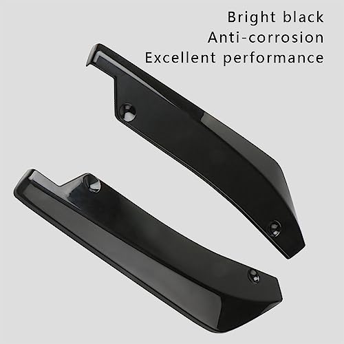 2Pcs Rear Bumper Diffuser Spoilers for Cars, Rear Bumper Canard Diffuser Splitter Protector, Universal Rear Bumper Lip Splitter Diffuser Spoiler Kit Exterior Decorations for Car (Black)