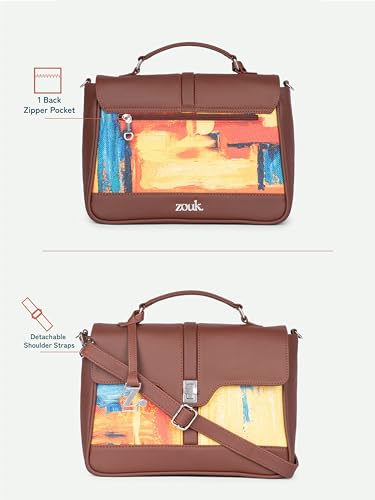 Image of ZOUK | Women's Vegan Leather | Stylish Handbag with Adjustable Strap, Top Handle |