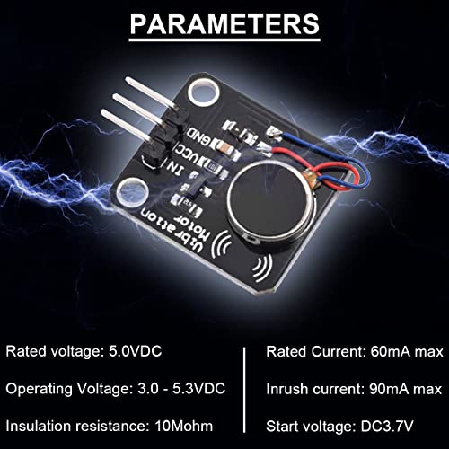DAOKAI Vibrationsmotormodul DC 5V Vibrationsmodul Handyvibrator Hochpegel-Trigger,Signalwandler Gesteuert Durch PWM,mit Dupont Kabel für Arduino Electronic DIY Projekte(5 Stück)