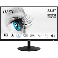MSI PRO MP242A 23.8" Eye Care Ergonomic Business Computer Monitor, FHD 1920x1080, IPS, Frameless, 100Hz, 1ms, Tilt Compatible, HDMI&DP&VGA Port, Built-in Speakers, VESA, Black, 3 Year Warranty