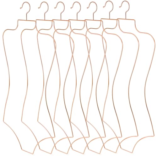 Taiyin 16 Pcs Body Shape Bikini Hanger Wire Lingerie Hangers for Display Swimsuit Bathing Suit Swimwear Clothes Coat Slip Dress (Rose Gold)