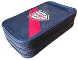 PRESTIGE & DELUXE Astuccio Cagliari calcio 3 piani zip completo per la scuola - Prodotto Ufficiale + portachiave
