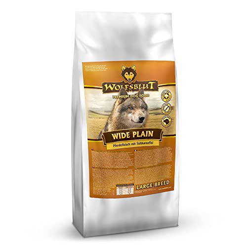 WOLFSBLUT – Wide Plain Large Breed | Trockenfutter mit wertvollen Superfoods für große, ausgewachsene Hunde. Getreidefreies Alleinfutter ohne Zusatzstoffe im Beutel | 2kg Pferd