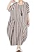 Mordenmiss Women's New Round Collar Stripes Plus Size Dresses Style 2-M-Khaki
