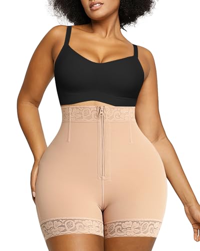 Image of SHAPELLX Shapewear Tummy Control Fajas Colombianas Moldeadoras Butt Lifting Shapewear Shorts For Women With Zip Closure