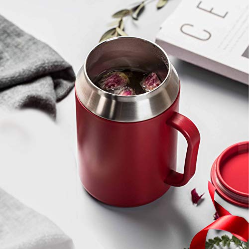 Taza térmica de acero y plástico Tupperware 400ml roja miniatura 3