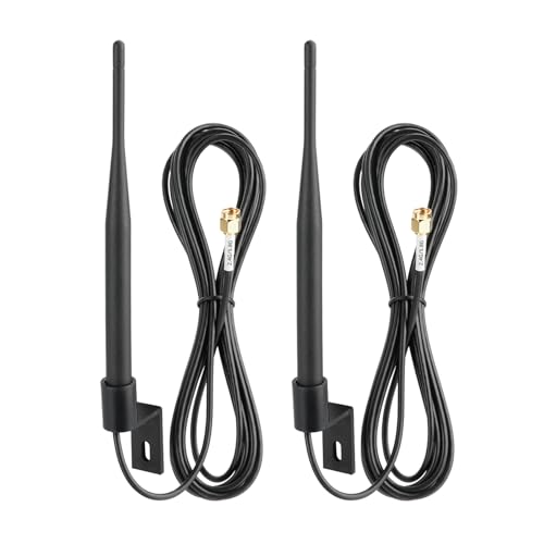 Eightwood WiFi Antenne 6dBi Dual Band 2.4GHz 5GHz WLAN Antenne Outdoor wasserdichte mit Halterung + 300cm RP-SMA Verlängerungskabel für WLAN Router Reichweitenverstärker Gateway Signalverstärker