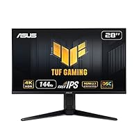 ASUS TUF Gaming VG28UQL1A 71,12cm (28 Zoll) Gaming-Monitor (4K UHD (3840 x 2160), Fast IPS, 144Hz, DisplayPort, HDMI 2.1, NVIDIA-G-Sync-kompatibel, AMD FreeSync Premium, 1ms GTG), schwarz
