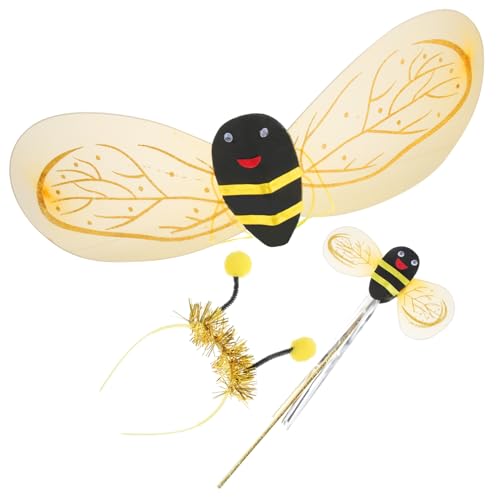 Beavorty 1 Juego Accesorios De Abejas Doradas Halloween Diadema De Antena De Abejas Disfraces Disfraces Vestir Alas De Hadas Hada Alas Abeja Disfraz De Abeja Para Dorado Páginas