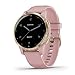 Garmin vivoactive 4S, Smaller-Sized GPS Smartwatch, Features Music, Body Energy Monitoring, Animated Workouts, Pulse Ox Sensors And More, Light Gold With Light Pink Band