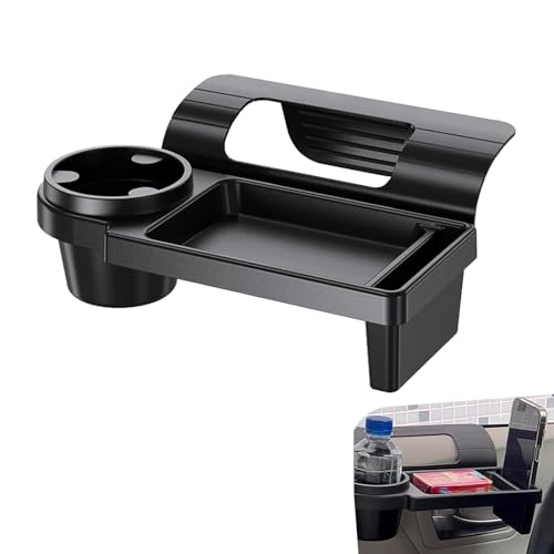 Organizador para ventana de carro con portavasos y bandeja miniatura 1
