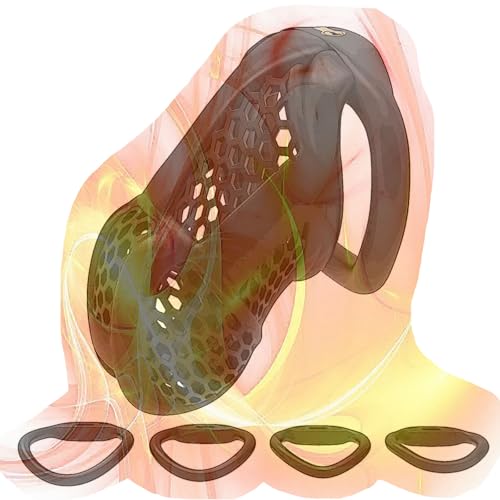 Mens Lightweight Honeycomb Protective Cage, Male Special Cage with 4 Sizes Rings -USHA13a (Black, Standard)