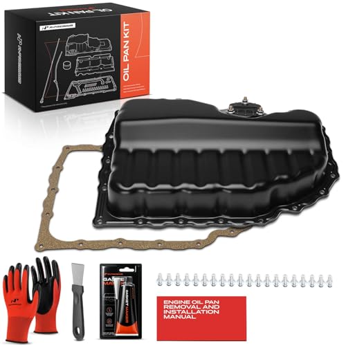 A-Premium Lower 1.8L 2.0L Engine Oil Pan Sump with Plug, Gasket & Bolts, Compatible with Volkswagen Jetta, Passat, Golf, Tiguan, Beetle, GTI, CC, Eos, Atlas, Arteon & Audi A3, Q3, TT Quattro