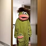 Damski kombinezon piżamowy Silly Onesie Piżama Dorośli Stopień Piżama Zabawna jednoczęściowa zielona bluza z kapturem Potwór Ciepły miękki z kieszeniami dla rodzinnej zabawy i wygodnego relaksu, L