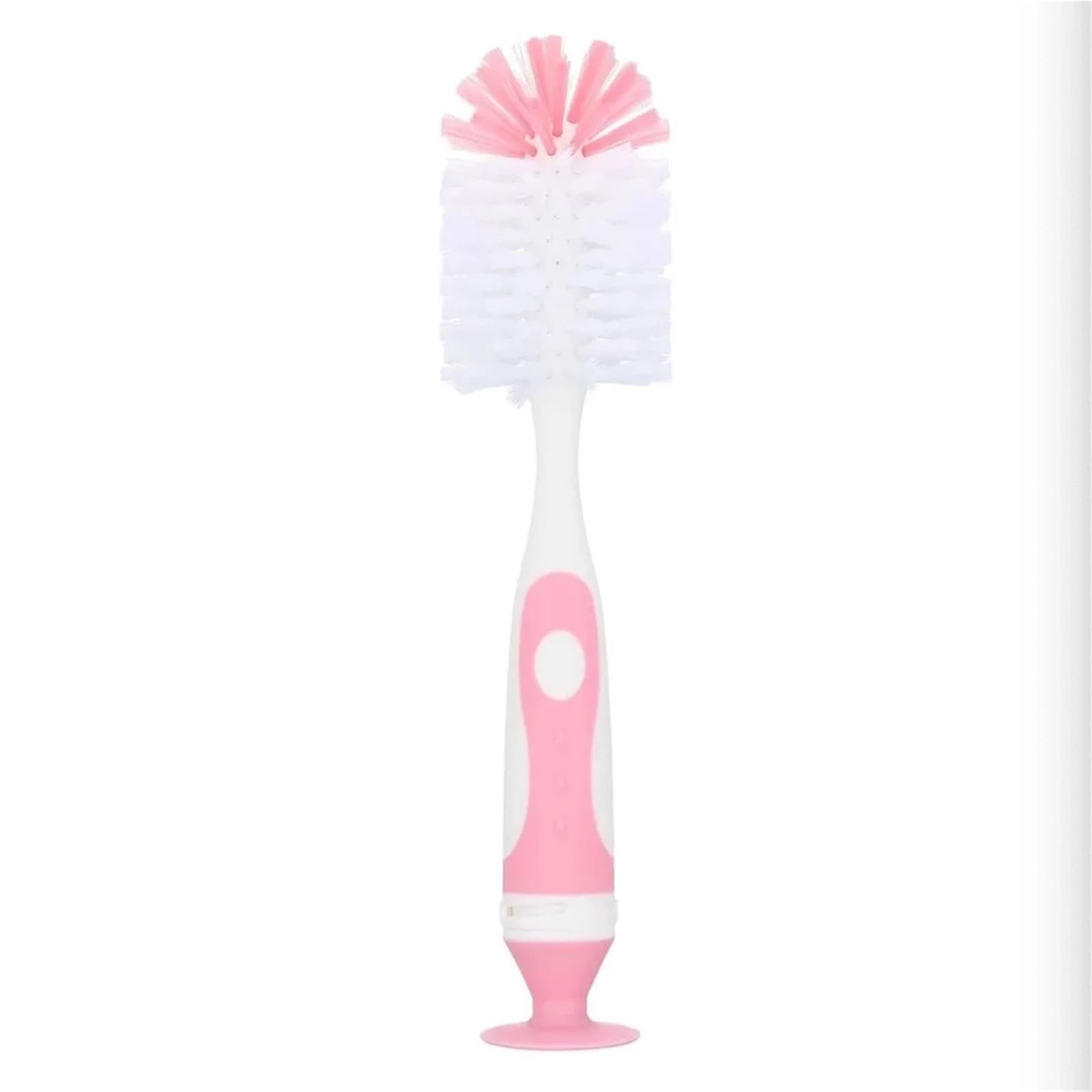 bottle brush Bottle Cleaning Brush 2-in-1 With Suction Base Nylon Bristles For Bottles Water Coffee Mugs(Pink)