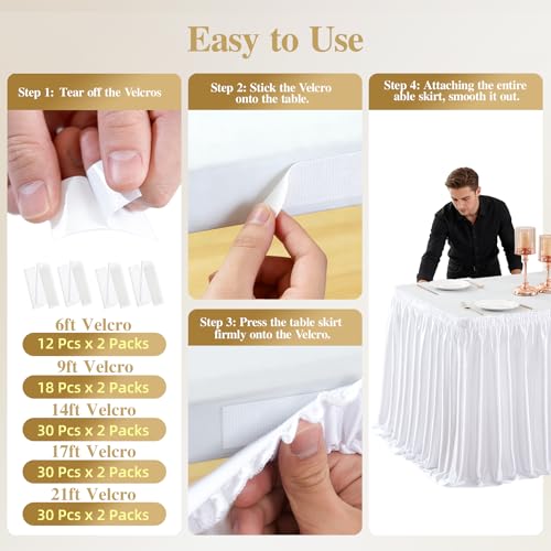 6ft White Satin Table Skirt for Rectangle & Round Table Teacher Desk Skirt by Party Talk - Used condition - Image 7