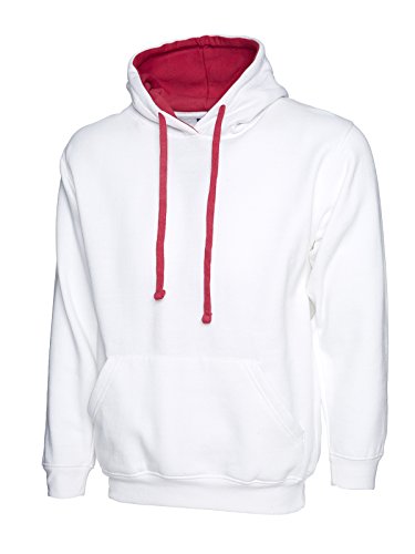 Sweat à capuche 300 g/m² UC507 lourd et chaud blanc fuchsia M