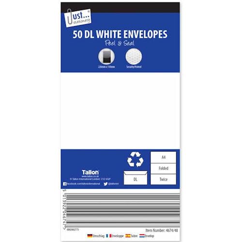 DL White Peel & Seal Envelopes, Self-Adhesive, Secure Mailing, Durable Stationery, Professional, Office Envelopes, Home Use Envelopes, Document Envelopes, Letter Envelope (500)
