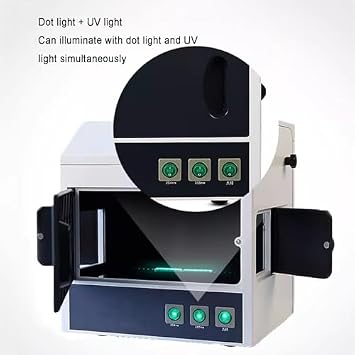 UV Ultraviolet Analyzer, Lab Fluorescence Detector, 254nm/365nm Wavelength, Dark Box with Observation Window for Product Testing