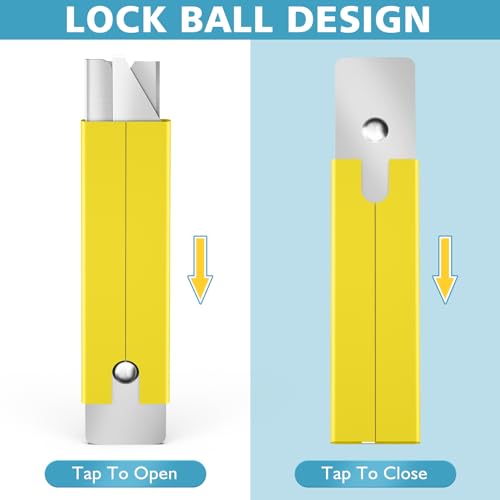 Image of DIYSELF Box Cutter, 12-Pack Box Cutters Retractable for Packages, Boxes, All Metal Tough Sheath, Basic Cutter, Small Utility Knife for Home, Warehouse (Yellow)