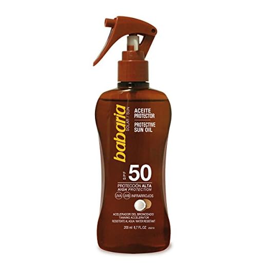 Babaria Pistola Aceite Protector Solar Coco Spf50, 200 Mililitros