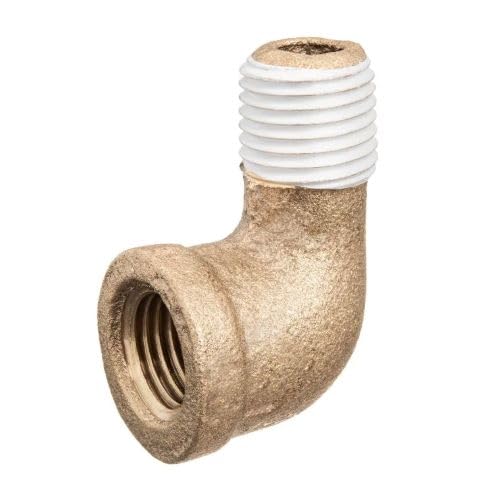 USA SEALING ZUSA-PF-10677 Brass Class 125 Pipe Fittings, Street Elbow 90 Degree Elbow with PTFE Thread Sealant, 1