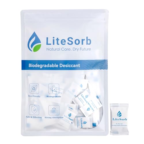 Natural Wood Pulp Moisture Absorbers, Premium Moisture Absorption Desiccants Safe for Food, Luxury, Collectibles, Handbags, Shoes, Camera, Guitar Eco-Friendly & Biodegradable(1g x 50pcs)