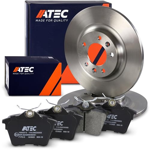 ATEC GERMANY Juego de frenos eje trasero incl. discos de freno Ø 290 mm completos + pastillas de freno traseras Compatible con CITROËN C5 III (RD_), C5 III Break (RW_), PEUGEOT 407, 607 (9D, 9U)