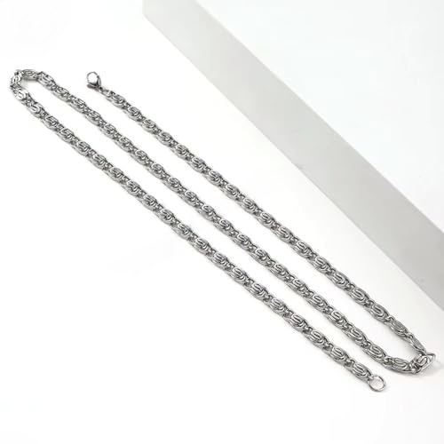Image of THE MEN THING Chain for Men, Luxury Pure Titanium Steel Chain | Silver Stainless Steel Chain | Necklace Jewellery for Men & Boys