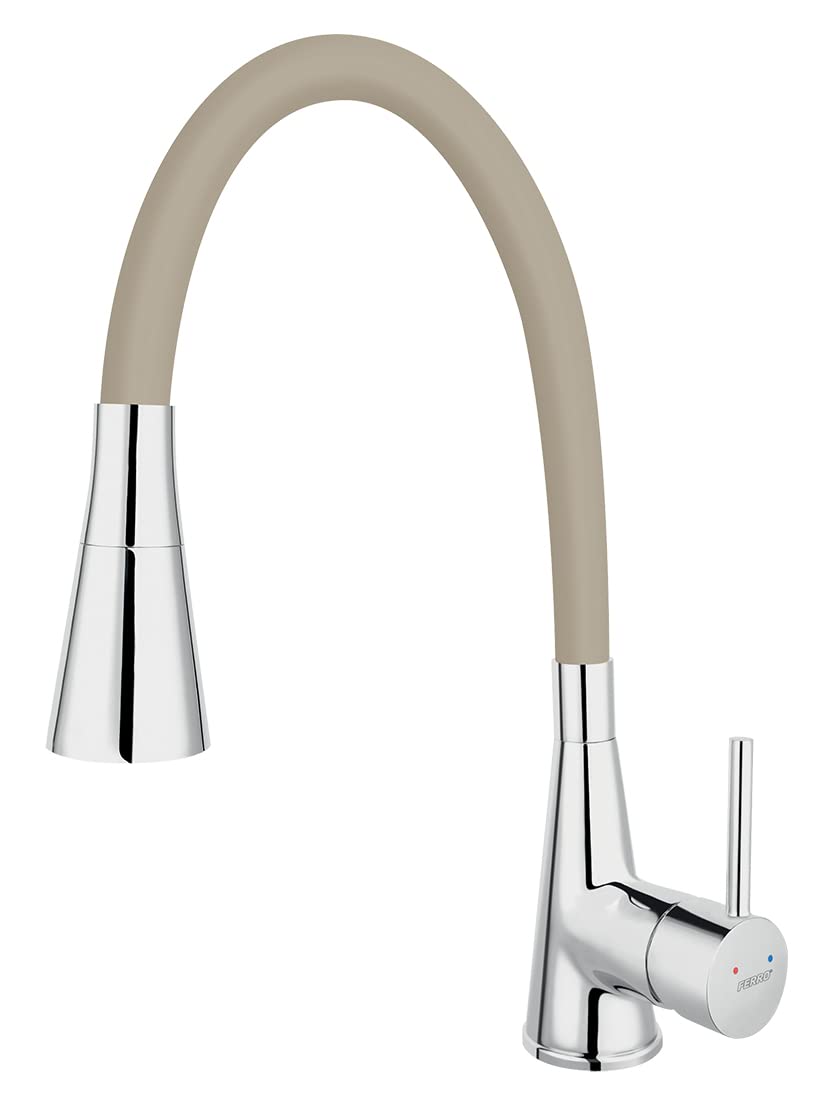 Caño elástico con ducha (beige)