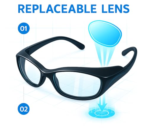 Image of FAMOUS Prescription safety eyeglass frames for men and women polycarbonate material replaceable lens