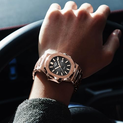 Image of ZUNPAI Watches for Men Business Dress Quartz Wristwatch Male Classic Watch Stainless Steel Strap Analog Waterproof with Luminous Calendar