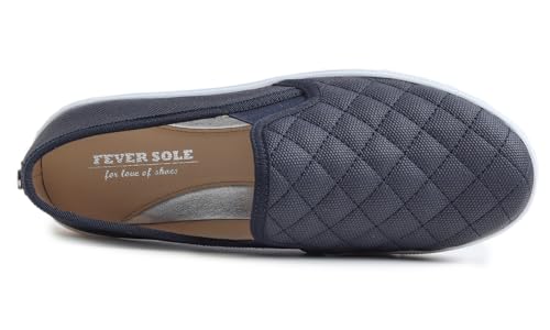 Image of FEVERSOLE Women's Casual Slip On Sneaker Comfort Quilted Loafer Flats