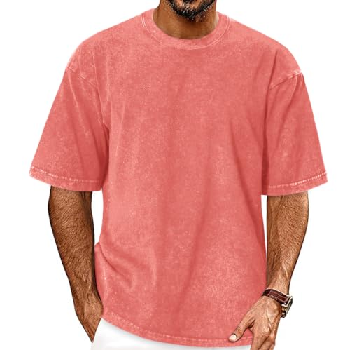 Image of Oversized Tshirts for Men Short Sleeve Vintage Washed Basic Loose Tees 2026