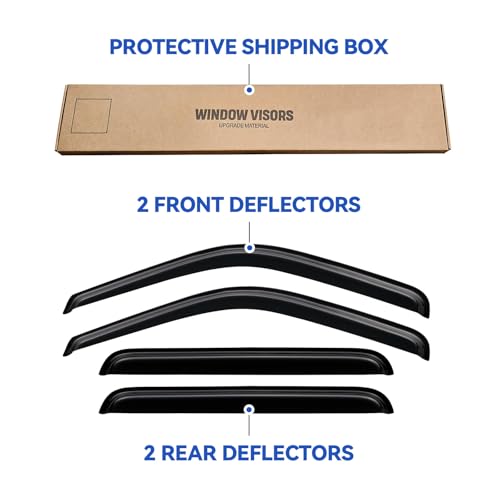 Image of Window Visors Rain Guards for 2000 2001 2002 2003 2004 2005 Ford Excursion, Out-Channel Window Vent Wind Deflectors Visors Shades for 00 01 02 03 04 05 Ford Excursion