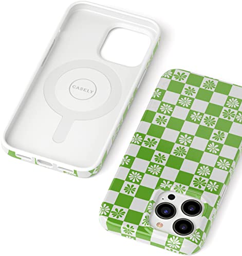Casely Iphone 13 Pro Floral Case | Compatible With Magsafe | Check Mate | Daisy Checkerboard Case #TOP3