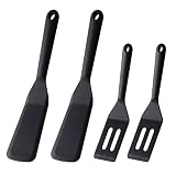 Eolilim Small Spatulas 4PC, Silicone Turner Easy to Clean, Flexible Brownie Spatula, Small Spatula Turner Silicone Mini for Fish, Fried Rice
