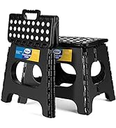 Korpai 11" Folding Step Stool for Adults and Kids Holds Up to 300 lbs ,Non-Slip Folding Stools wi...