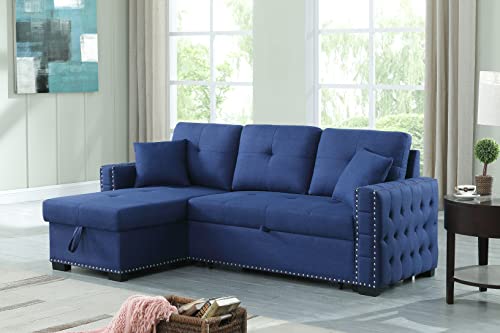 Devion Furniture Oden Sofabed, Blue #TOP9