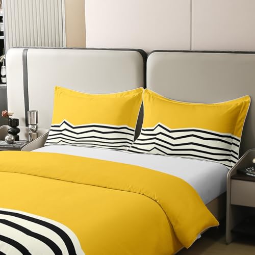 Parure de lit 100% coton style bohème chic motif zigzag moderne - 4