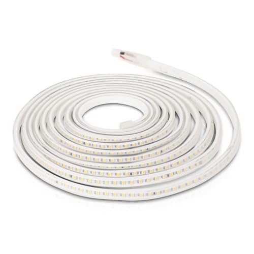 Image of wipro Garnet 5 Meters LED Strip Light| 120 LEDs /mtr | Cool Day White | IP65-Waterproof | Flexible Rope Light for Outdoor & Indoor Decoration |Strip for Balcony, False Ceiling|Pack of 4