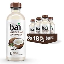 Bai Coconut Flavored Water, Molokai Coconut, Antioxidant Infused Drinks, 18 Fl. Oz. Pack of 6
