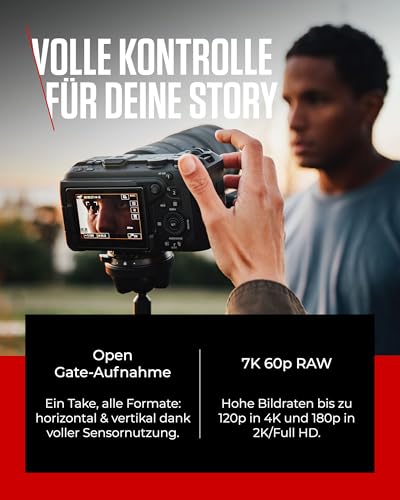 Canon EOS R6 V Spiegellose Vollformatkamera Kompakt | 7K RAW Video, Bildstabilisator & Open Gate Recording | Vlogger-Kamera für Content Creation, Reisen | Kompatibel mit RF-Objektiven