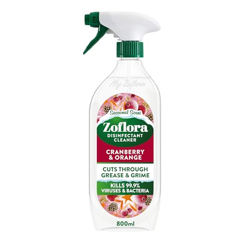 Zoflora Cranberry & Orange Multipurpose Disinfectant Spray, Antibacterial Multi-surface Cleaner, Pet-Friendly, Kills 99,9% of Bacteria & Viruses, 1 x 800ml