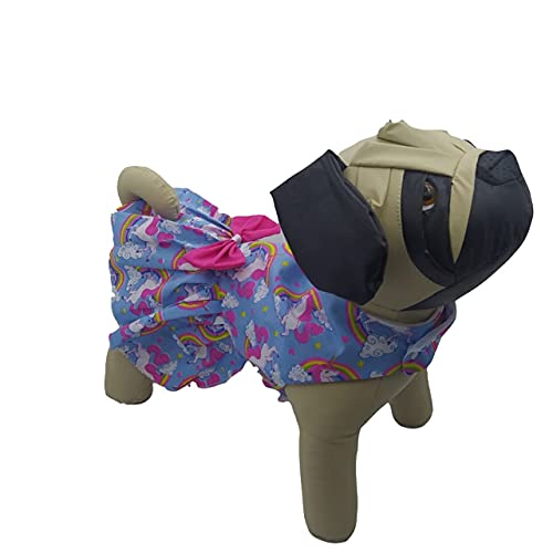 Roupa para cachorro - Vestido Pet Unicórnio Azul-100% Algodão Tamanho:G