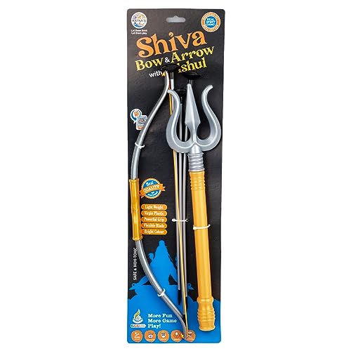 Image of Ratna's Shiva Bow and Arrow Set with Trishul & 3 Suction Cup Tip Arrows Target Game Plastic Toy Set for Kids